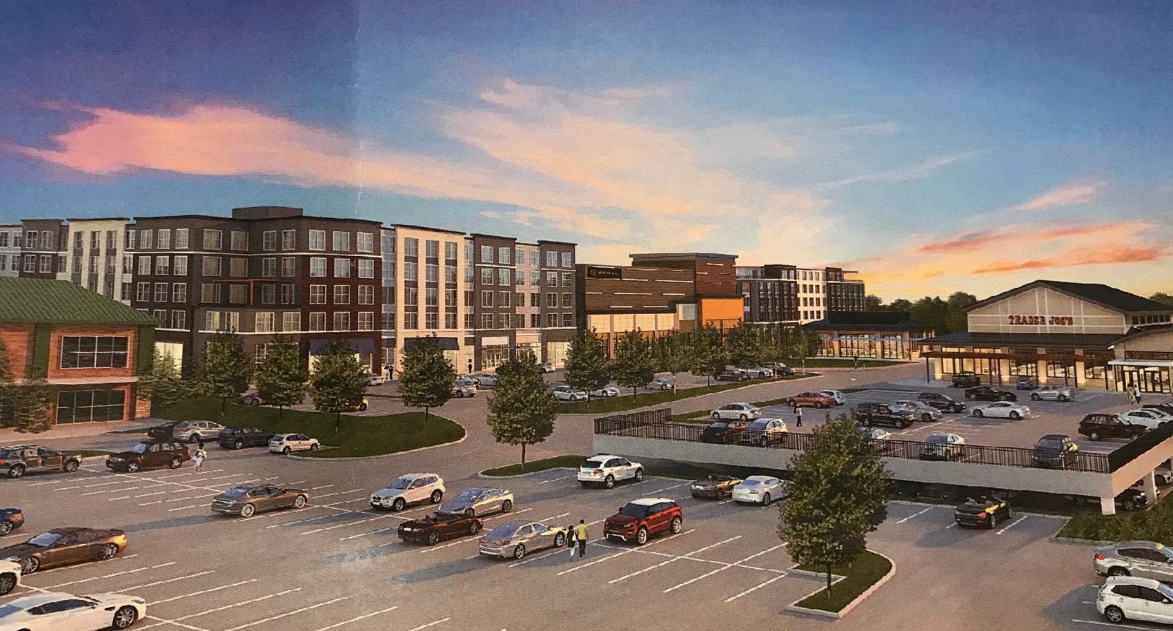 Rendering of Market and Main Trader Joe's and Parking Lot