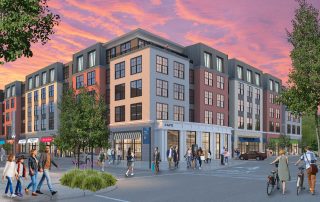 Rendering of Market and Main Restaurant and Retail Area
