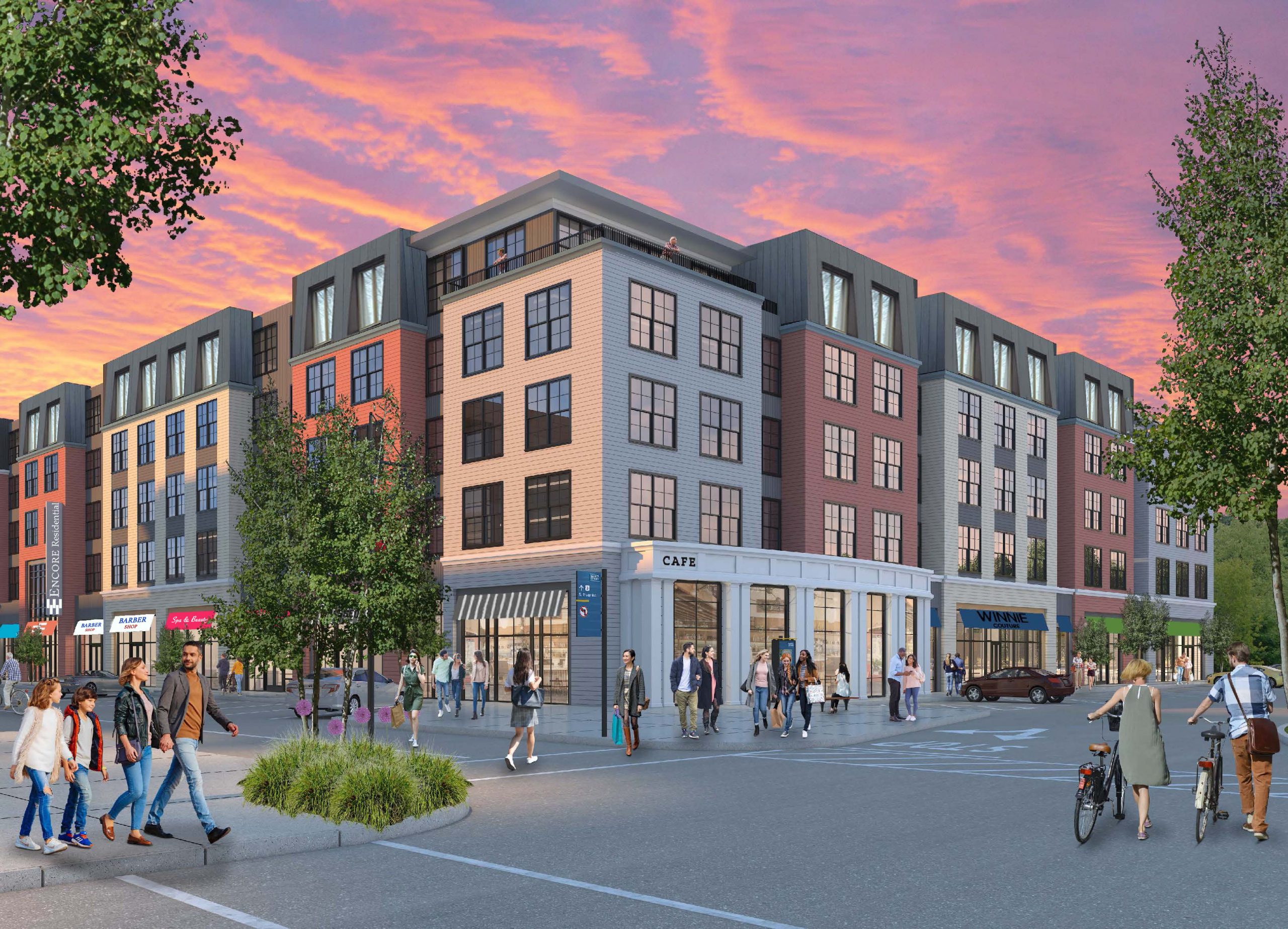 Rendering of Market and Main Restaurant and Retail Area